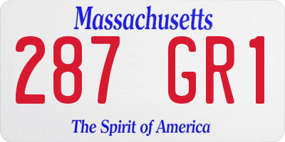 MA license plate 287GR1