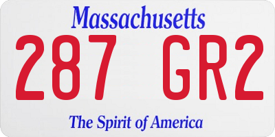 MA license plate 287GR2