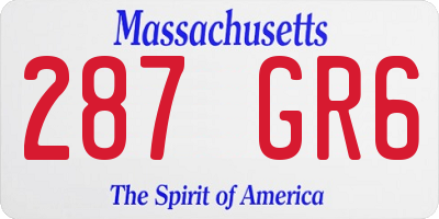 MA license plate 287GR6