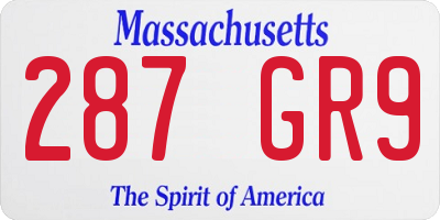 MA license plate 287GR9