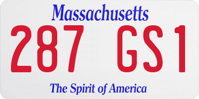 MA license plate 287GS1