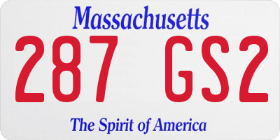 MA license plate 287GS2