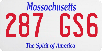 MA license plate 287GS6