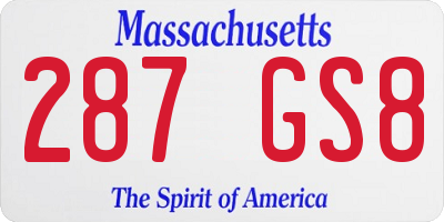 MA license plate 287GS8