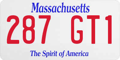 MA license plate 287GT1