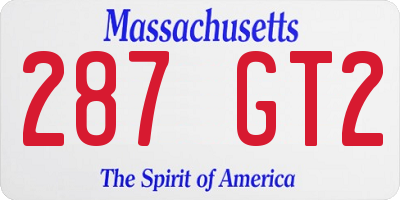 MA license plate 287GT2