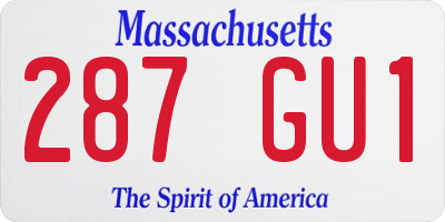 MA license plate 287GU1