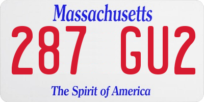MA license plate 287GU2