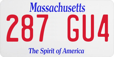 MA license plate 287GU4