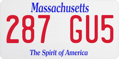 MA license plate 287GU5