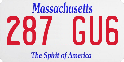 MA license plate 287GU6