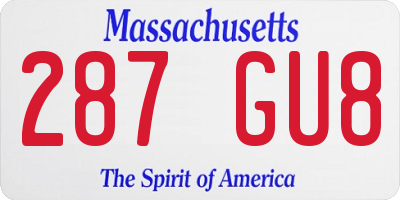 MA license plate 287GU8
