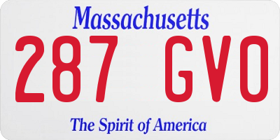 MA license plate 287GV0