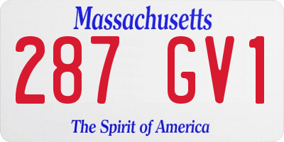 MA license plate 287GV1