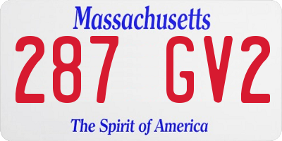 MA license plate 287GV2