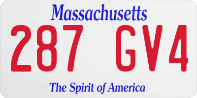 MA license plate 287GV4