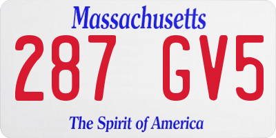 MA license plate 287GV5