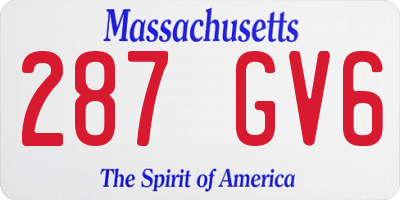 MA license plate 287GV6