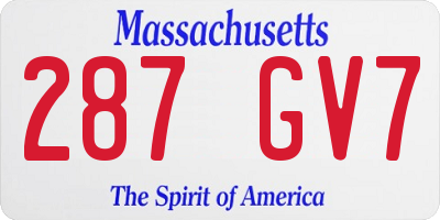 MA license plate 287GV7