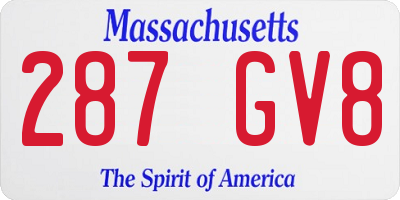 MA license plate 287GV8