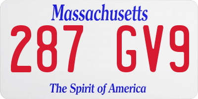 MA license plate 287GV9