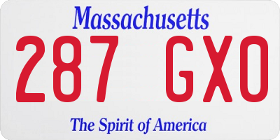 MA license plate 287GX0