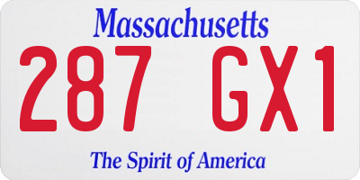 MA license plate 287GX1