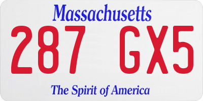 MA license plate 287GX5