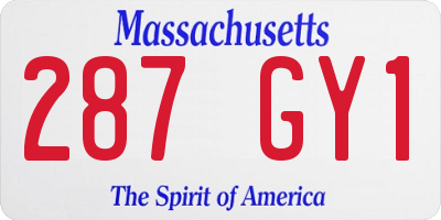 MA license plate 287GY1