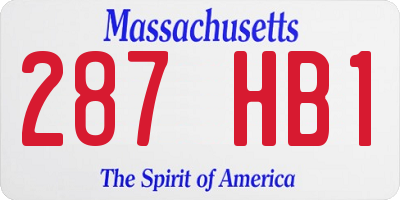 MA license plate 287HB1
