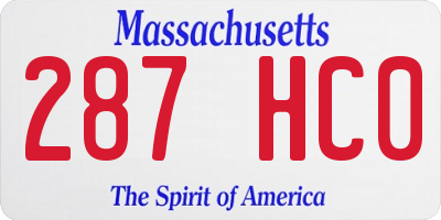 MA license plate 287HC0