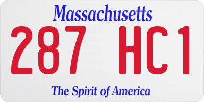 MA license plate 287HC1