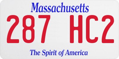 MA license plate 287HC2
