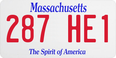 MA license plate 287HE1