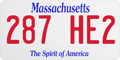 MA license plate 287HE2