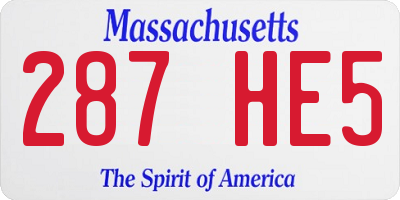 MA license plate 287HE5