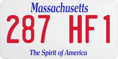 MA license plate 287HF1