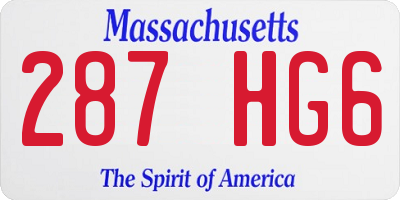 MA license plate 287HG6