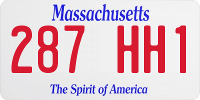 MA license plate 287HH1