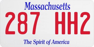 MA license plate 287HH2
