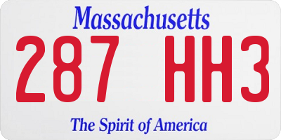 MA license plate 287HH3
