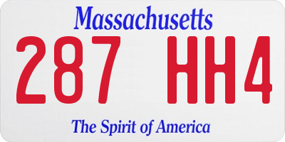 MA license plate 287HH4