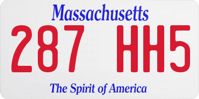 MA license plate 287HH5