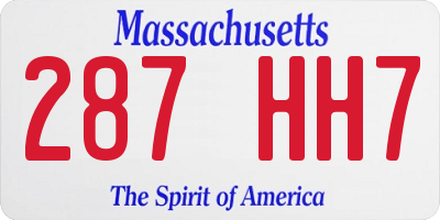 MA license plate 287HH7