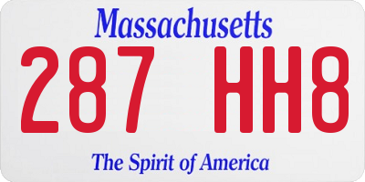 MA license plate 287HH8