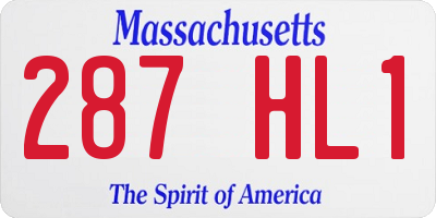 MA license plate 287HL1