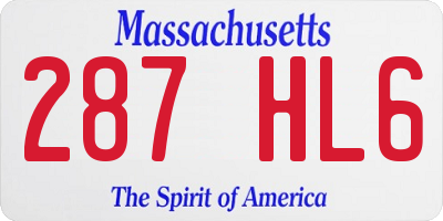 MA license plate 287HL6
