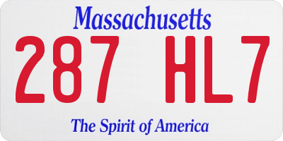 MA license plate 287HL7