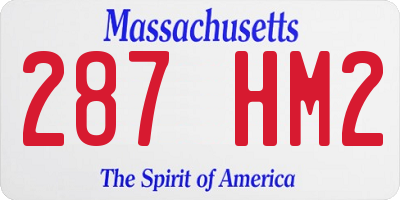 MA license plate 287HM2