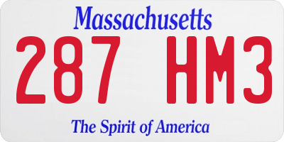 MA license plate 287HM3